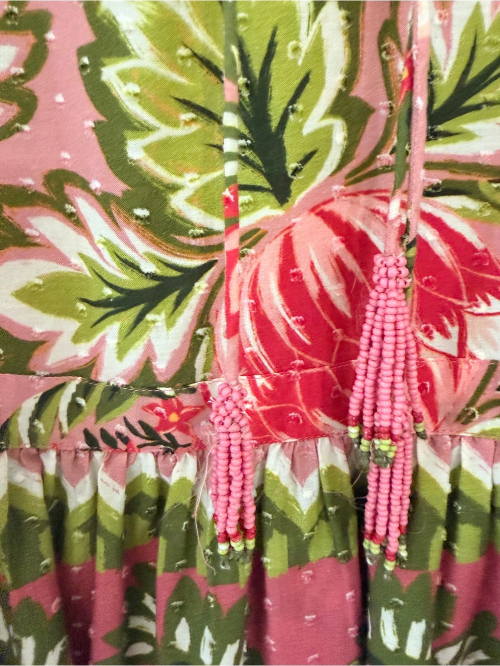 FARM Rio Pink Floral Dress with Green Trim - Picture 4 of 5